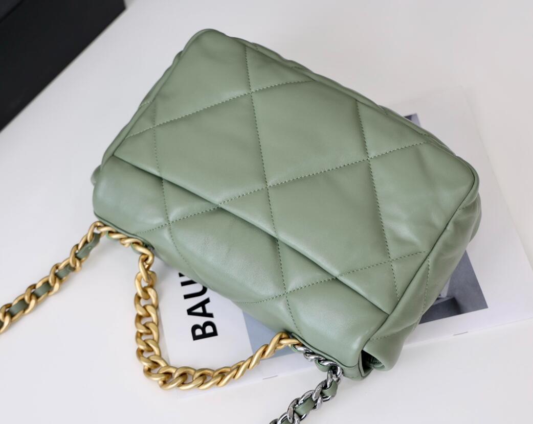 CHANEL 19 Small Flap Bag In Green Lambskin