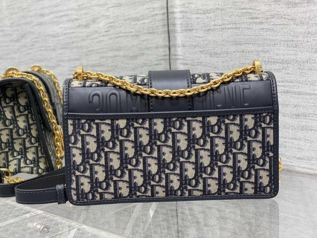 30 MONTAIGNE CHAIN BAG Blue Dior Oblique Jacquard