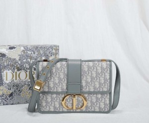 30 MONTAIGNE BAG Gray Dior Oblique Jacquard