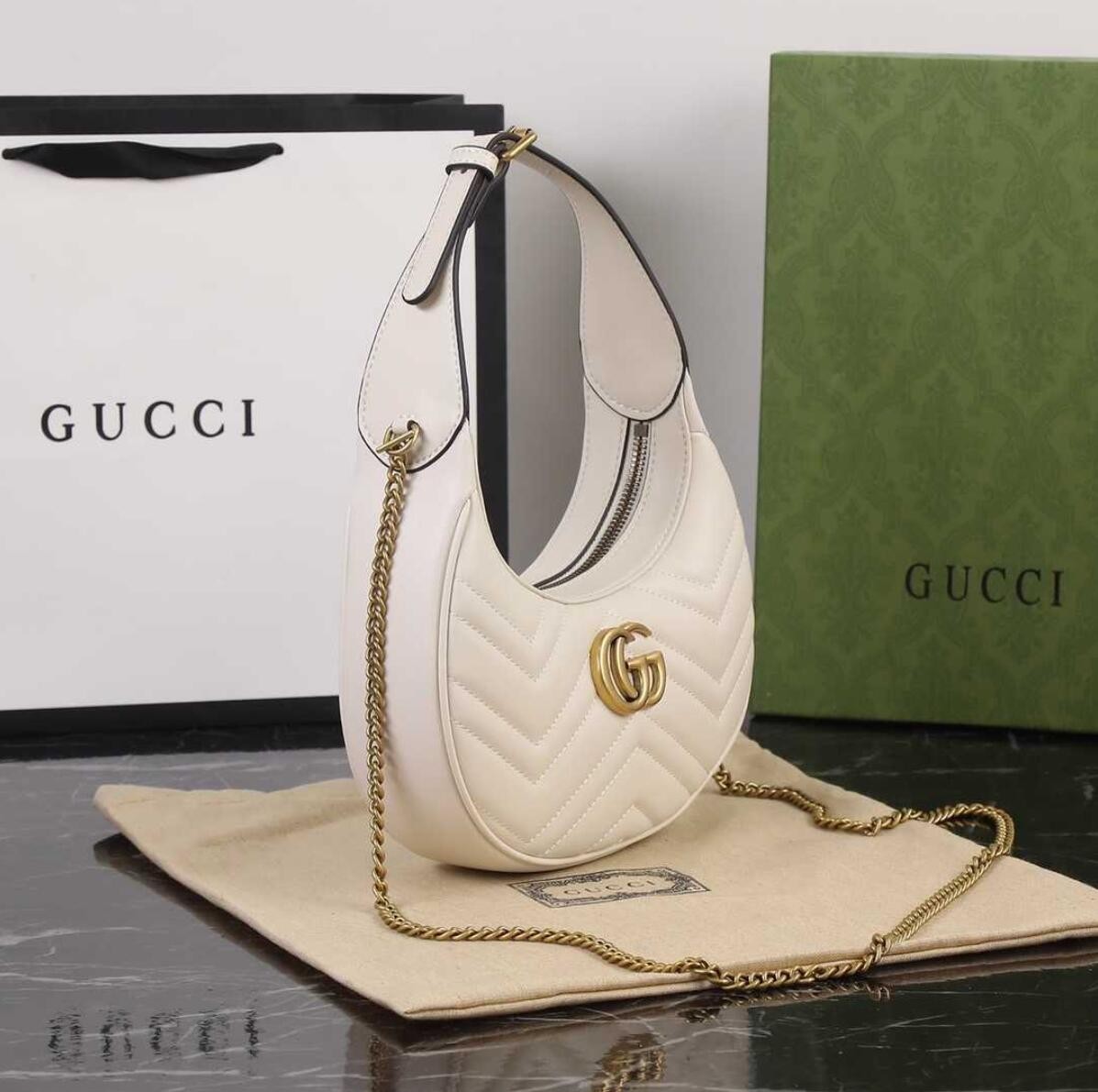 GG Marmont Half-Moon-Shaped Mini Bag