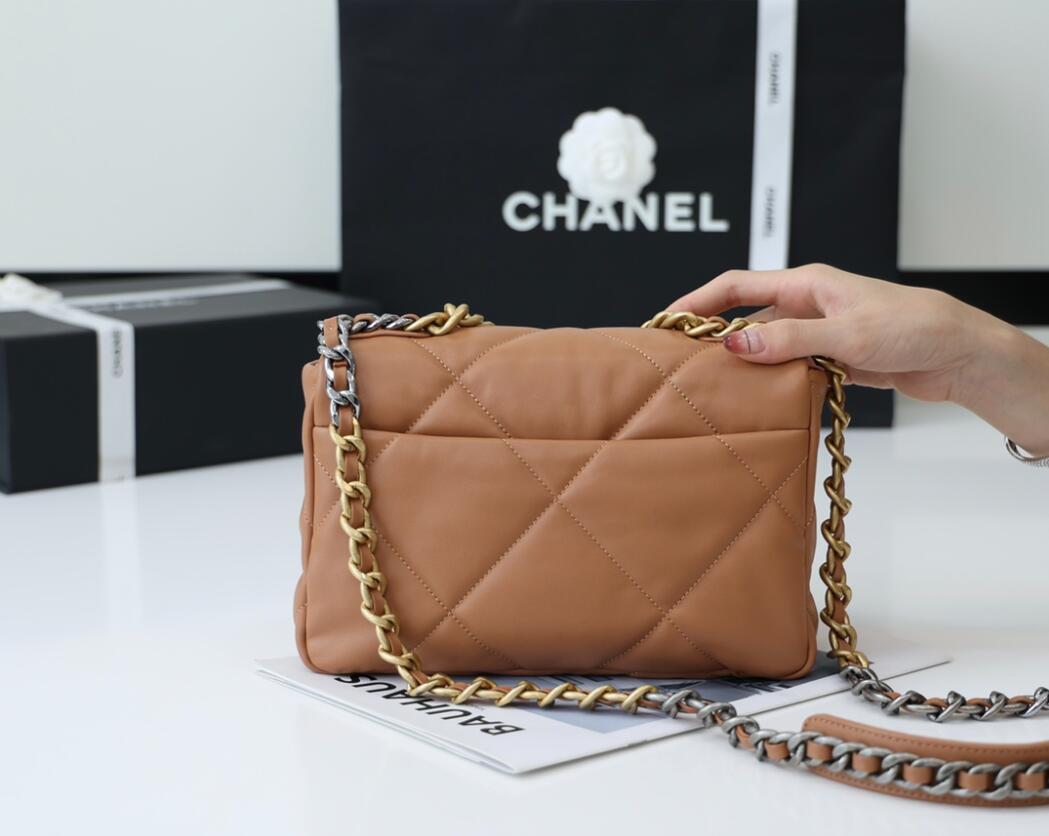 CHANEL 19 Small Flap Bag In Brown Lambskin