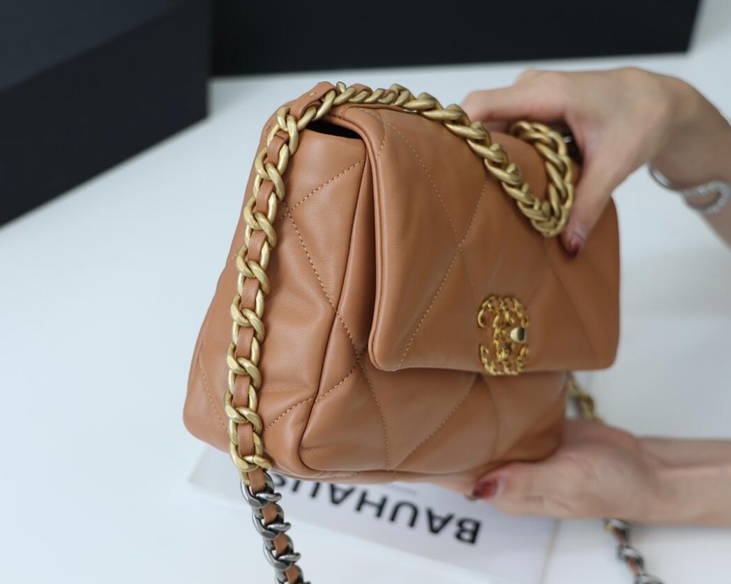 CHANEL 19 Small Flap Bag In Brown Lambskin