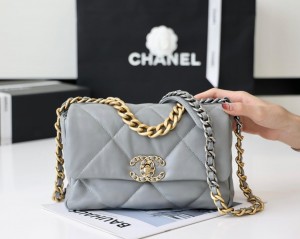 CHANEL 19 Small Flap Bag In Grey Lambskin