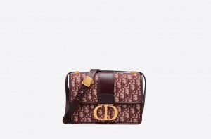 30 MONTAIGNE BAG Burgundy Dior Oblique Jacquard